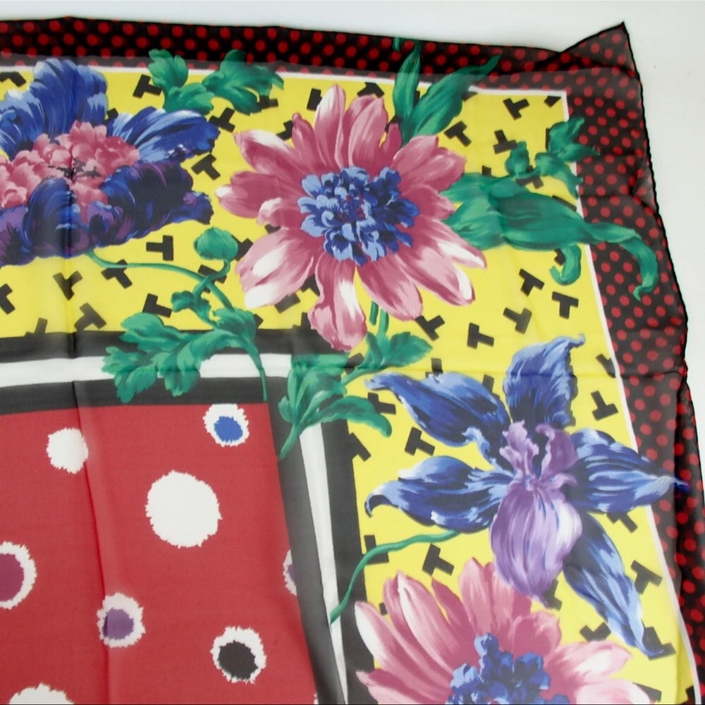 Tiffany & Co. Floral Scarf - Yellow, Red, Blue - Picture 6 of 10